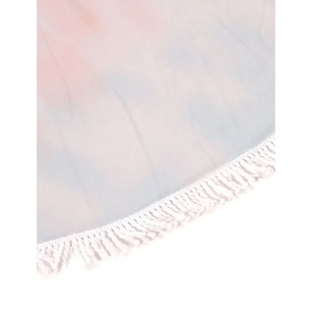 Nwt Justin & Taylor Large Round Tie Dye Fringed Beach Towel